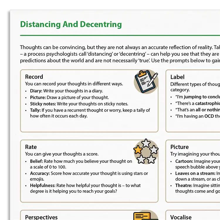 Psychology Tools resource: Distancing And Decentering