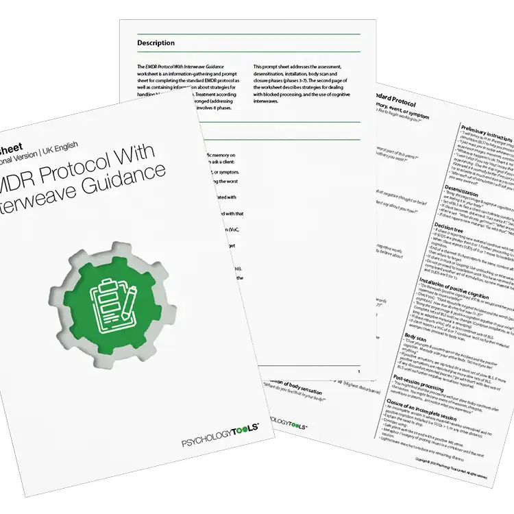 Psychology Tools resource: EMDR Protocol (With Interweave Guidance)