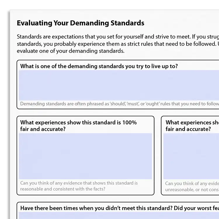 Psychology Tools resource: Evaluating Your Demanding Standards
