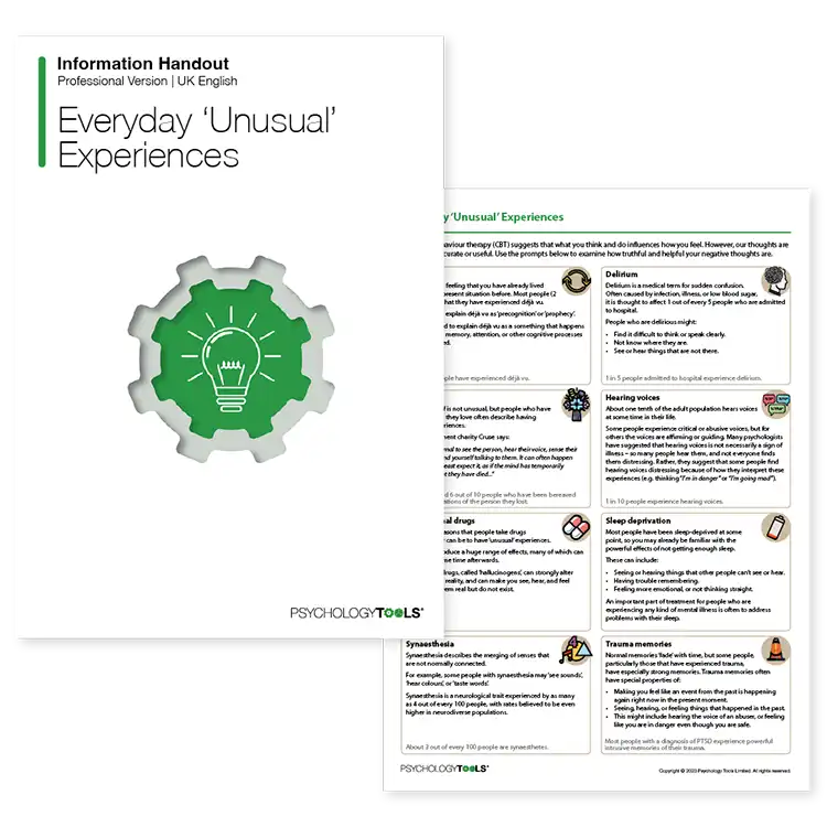 Psychology Tools resource: Everyday 'Unusual' Experiences
