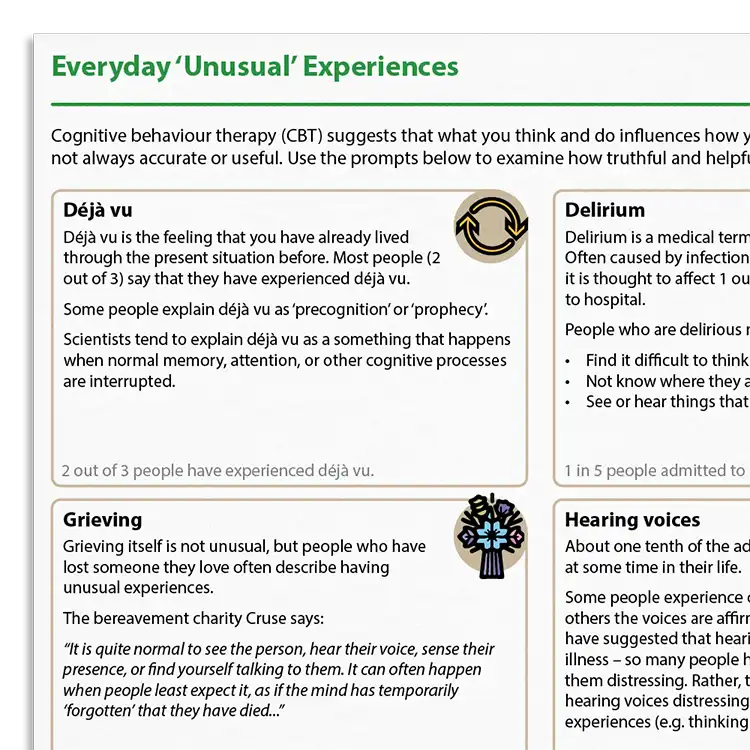 Psychology Tools resource: Everyday 'Unusual' Experiences