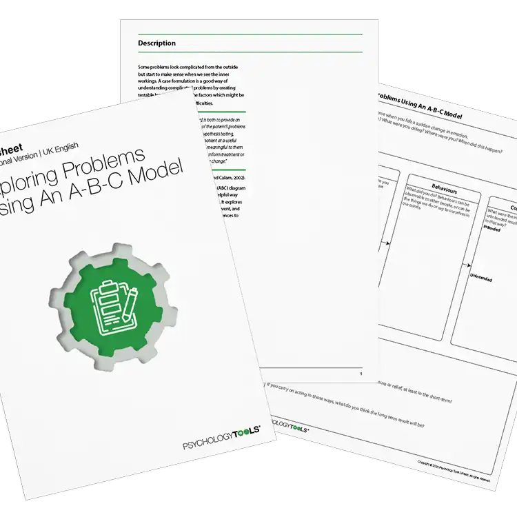 Psychology Tools resource: Exploring Problems Using An A-B-C Model