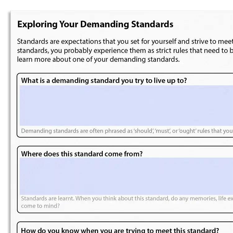 Psychology Tools resource: Exploring Your Demanding Standards