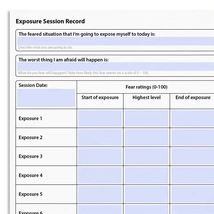 Psychology Tools resource: Exposure Session Record