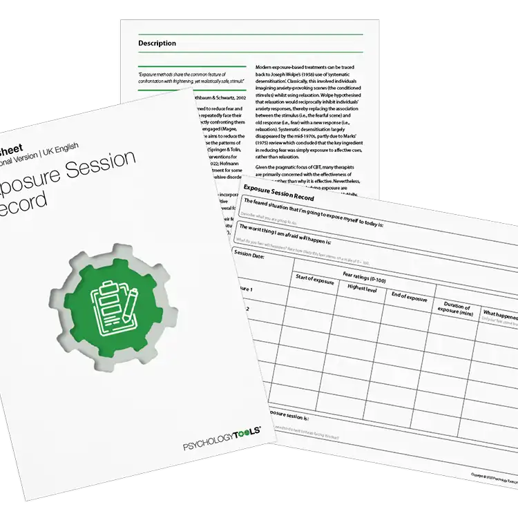 Psychology Tools resource: Exposure Session Record