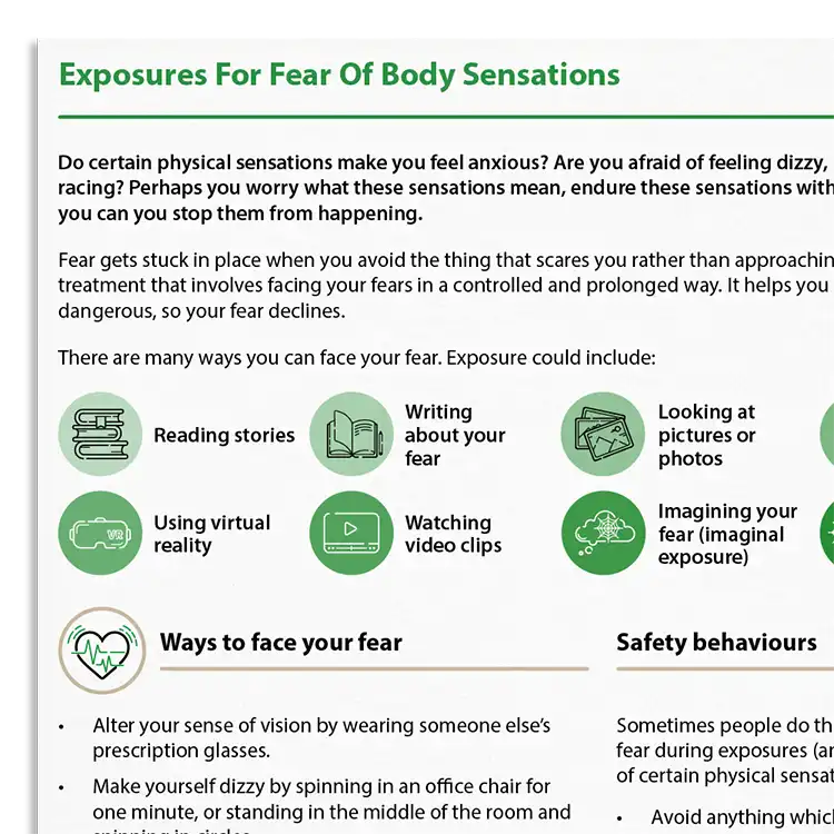 Psychology Tools resource: Exposures For Fear Of Body Sensations