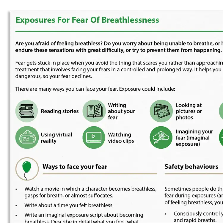 Psychology Tools resource: Exposures For Fear Of Breathlessness