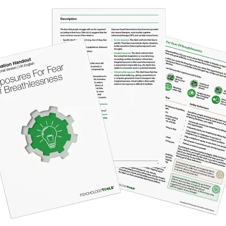 Psychology Tools resource: Exposures For Fear Of Breathlessness