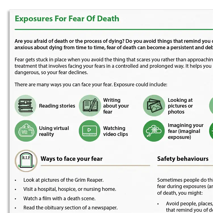 Psychology Tools resource: Exposures For Fear Of Death