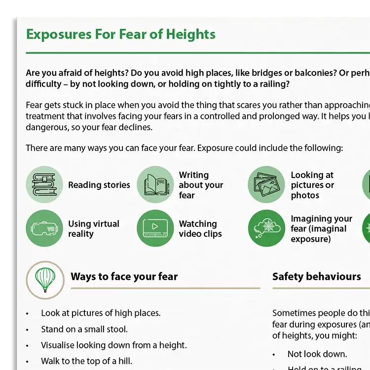 Psychology Tools resource: Exposures For Fear Of Heights