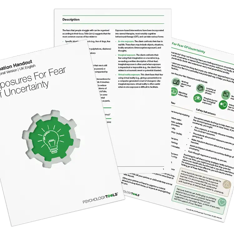 Psychology Tools resource: Exposures For Fear Of Uncertainty
