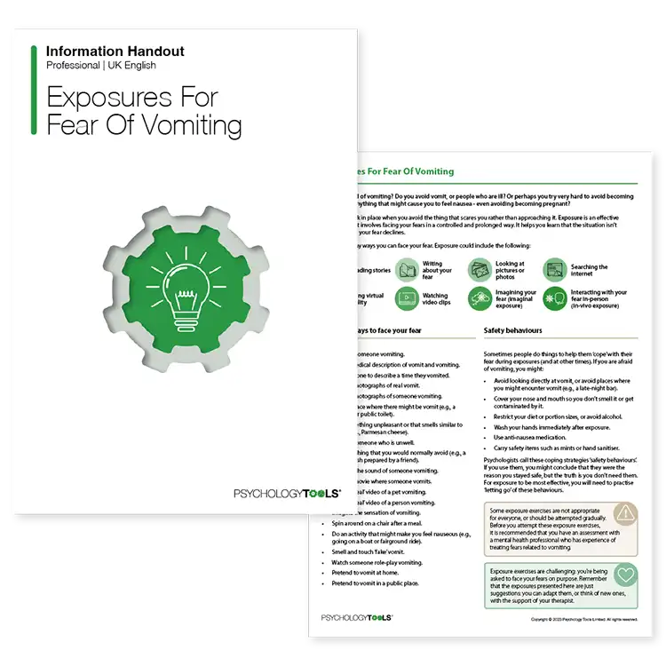 Psychology Tools resource: Exposures For Fear Of Vomiting