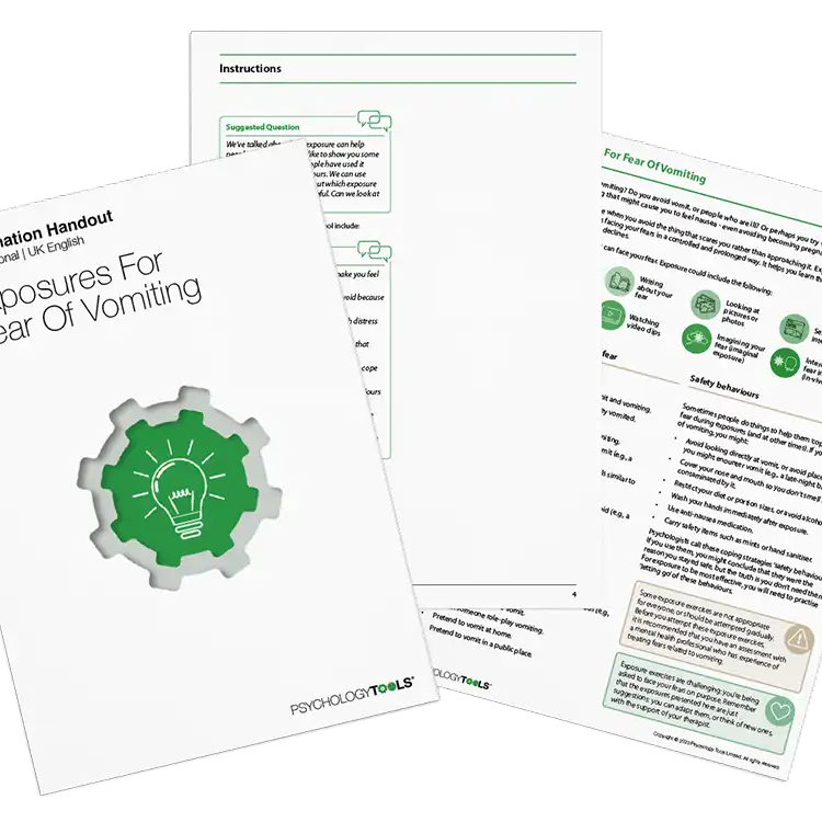 Psychology Tools resource: Exposures For Fear Of Vomiting