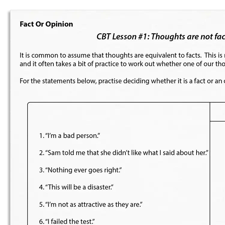 Psychology Tools resource: Fact Or Opinion
