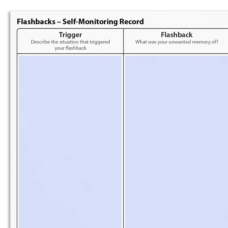 Psychology Tools resource: Flashbacks - Self-Monitoring Record