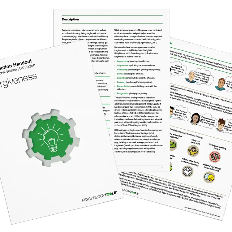 Psychology Tools resource: Forgiveness