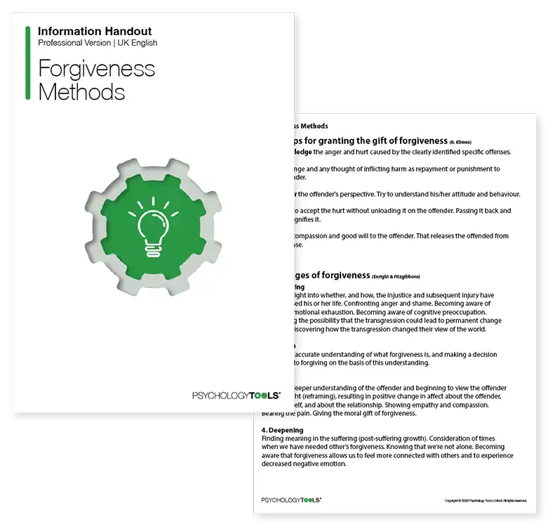 Psychology Tools resource: Forgiveness Methods