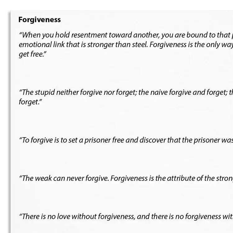 Psychology Tools resource: Forgiveness Quotes
