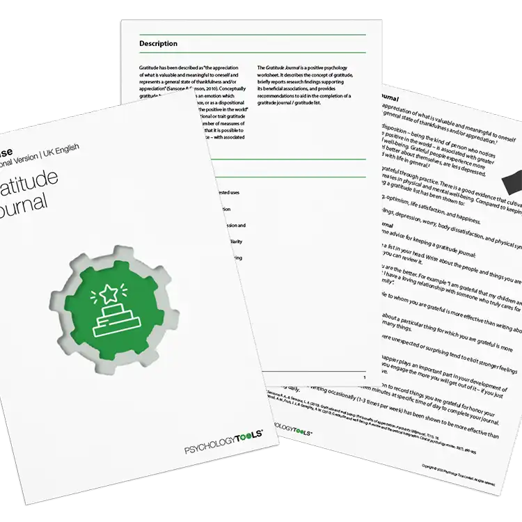 Psychology Tools resource: Gratitude Journal