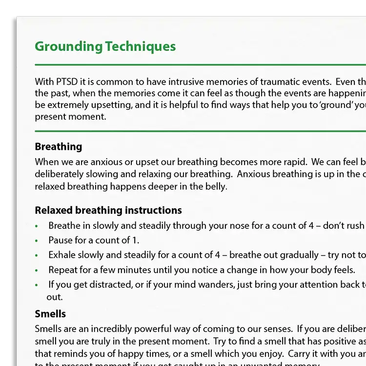Psychology Tools resource: Grounding Techniques