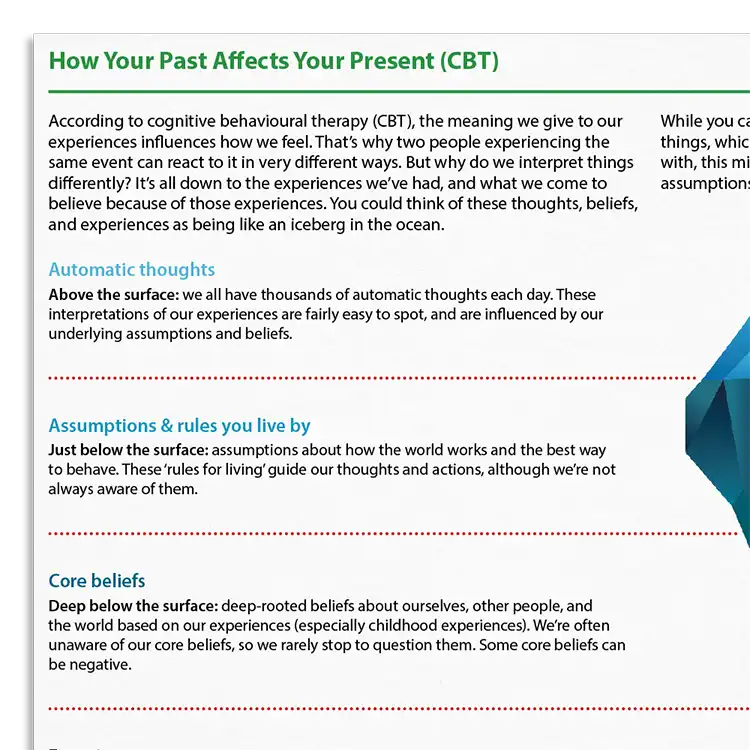 Psychology Tools resource: How Your Past Affects Your Present (CBT)