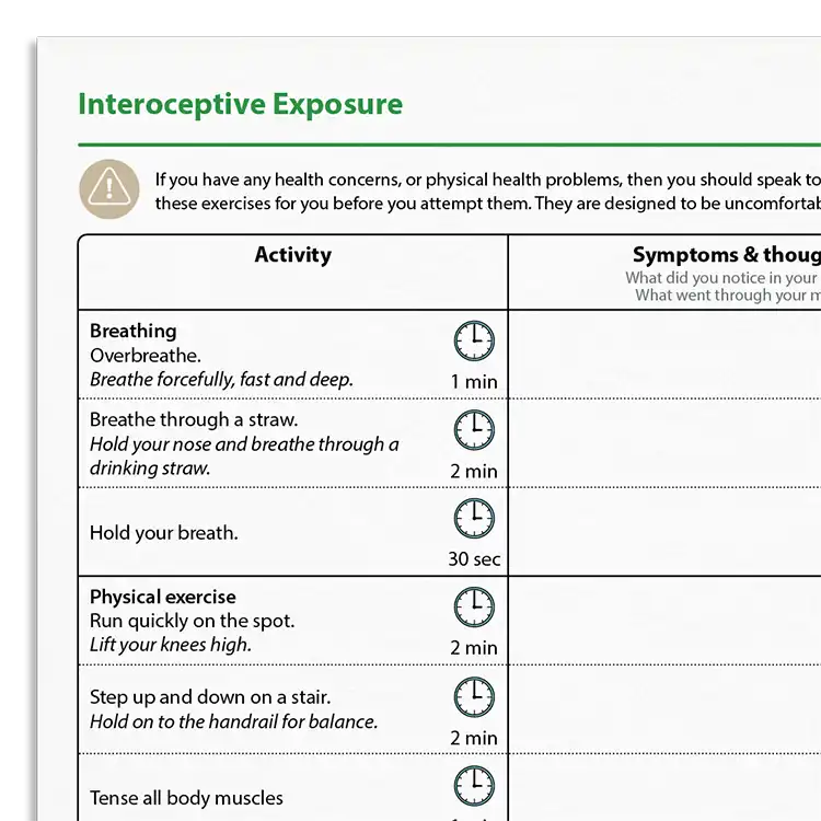 Psychology Tools resource: Interoceptive Exposure