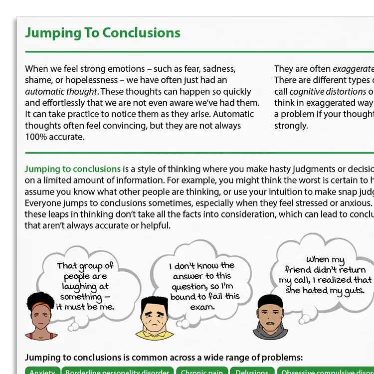 Psychology Tools resource: Jumping To Conclusions