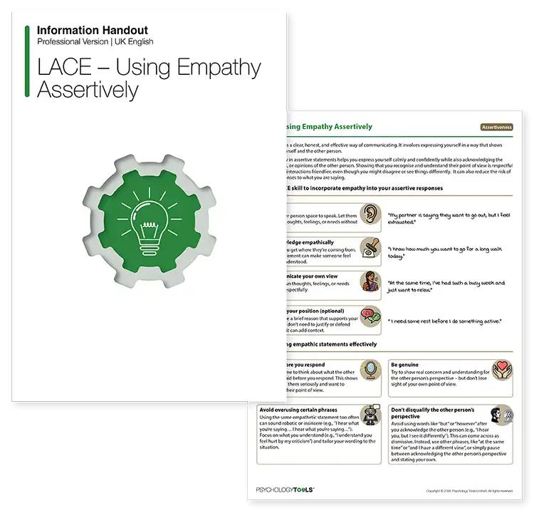 Psychology Tools resource: LACE – Using Empathy Assertively