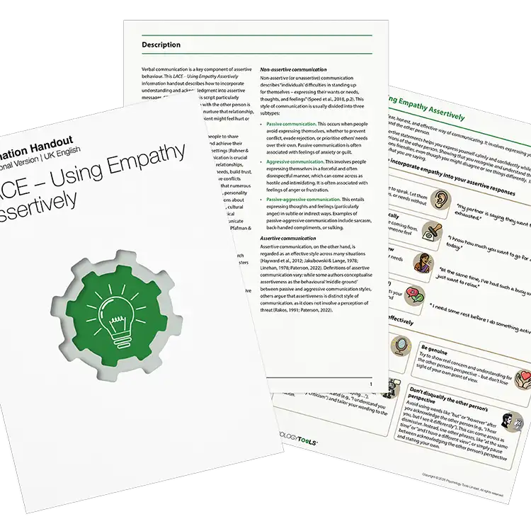 Psychology Tools resource: LACE – Using Empathy Assertively