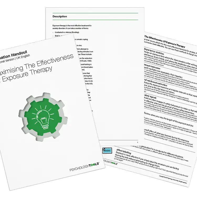 Psychology Tools resource: Maximizing The Effectiveness Of Exposure Therapy