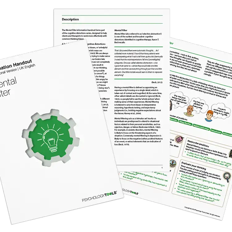 Psychology Tools resource: Mental Filter