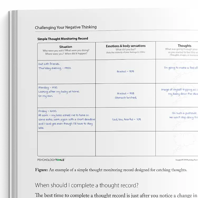 Psychology Tools resource: Challenging Your Negative Thinking  Archived