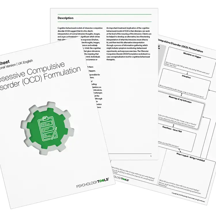 Psychology Tools resource: Obsessive Compulsive Disorder (OCD) Formulation