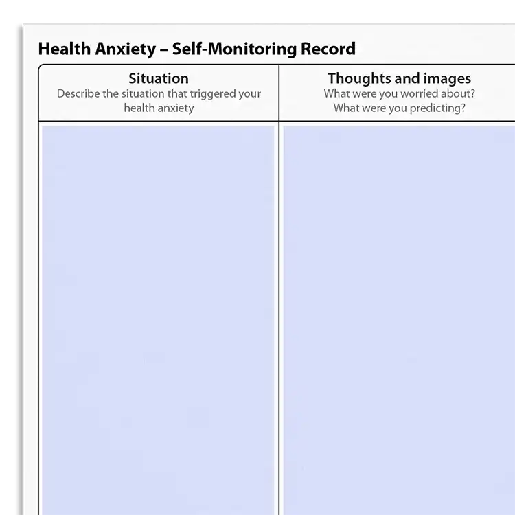 Psychology Tools resource: Health Anxiety Self-Monitoring Record Archived