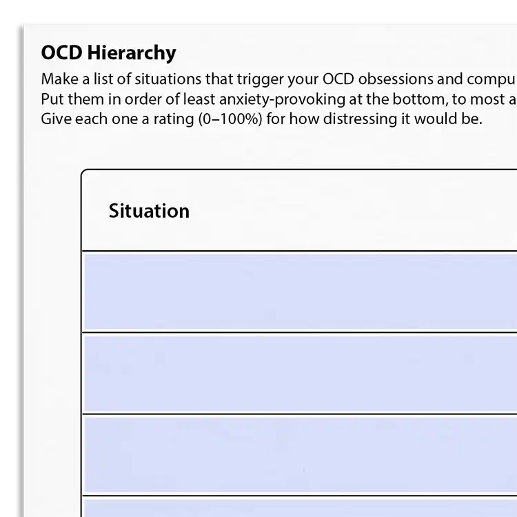 Psychology Tools resource: OCD Hierarchy