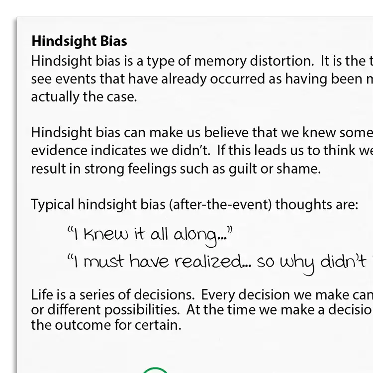 Psychology Tools resource: Hindsight Bias Archived