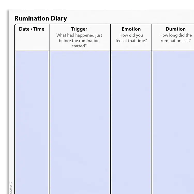 Psychology Tools resource: Rumination Diary Archived