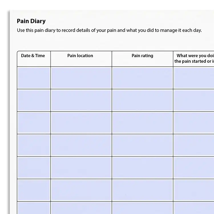 Psychology Tools resource: Pain Diary