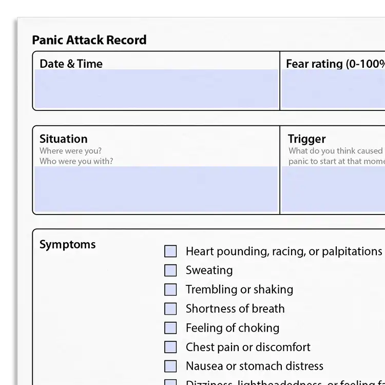 Psychology Tools resource: Panic Attack Record Form