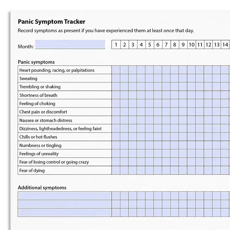 Psychology Tools resource: Panic Symptom Tracker