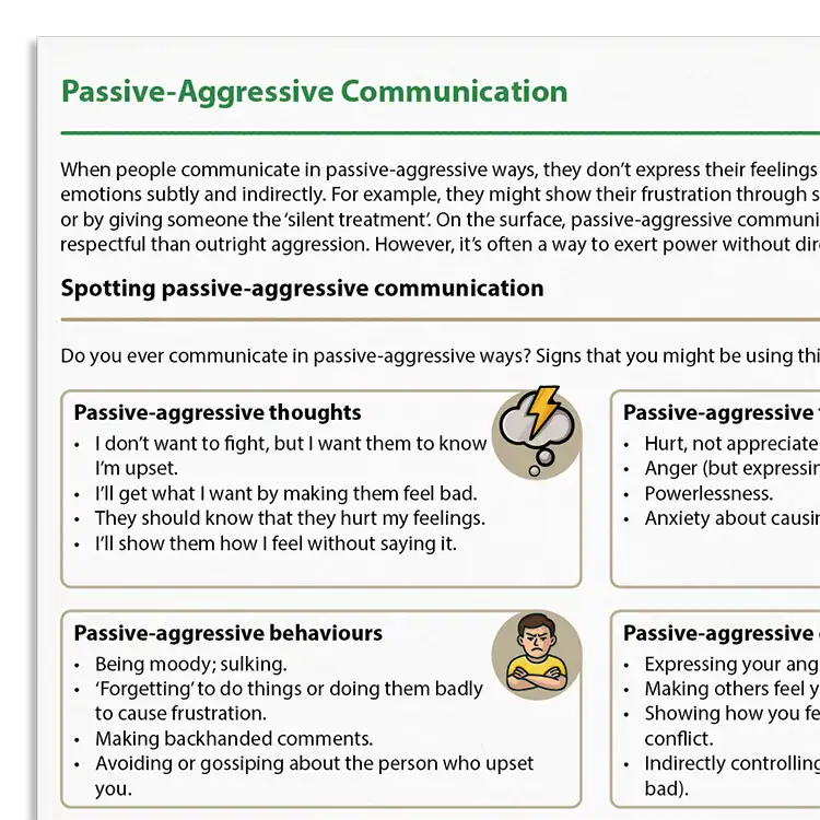 Psychology Tools resource: Passive-Aggressive Communication