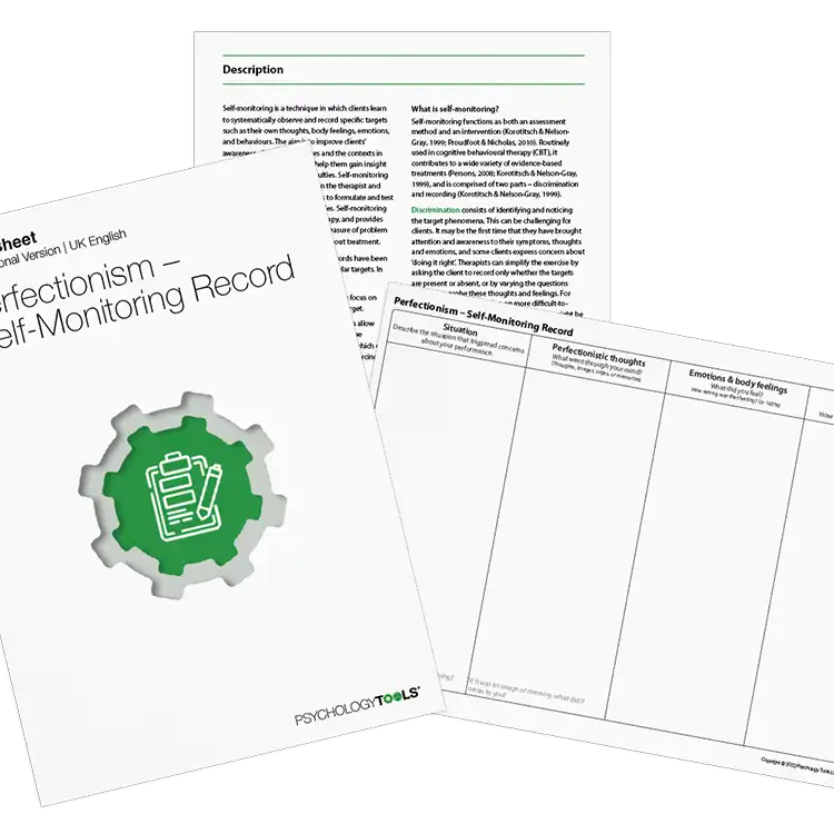 Psychology Tools resource: Perfectionism Self-Monitoring Record