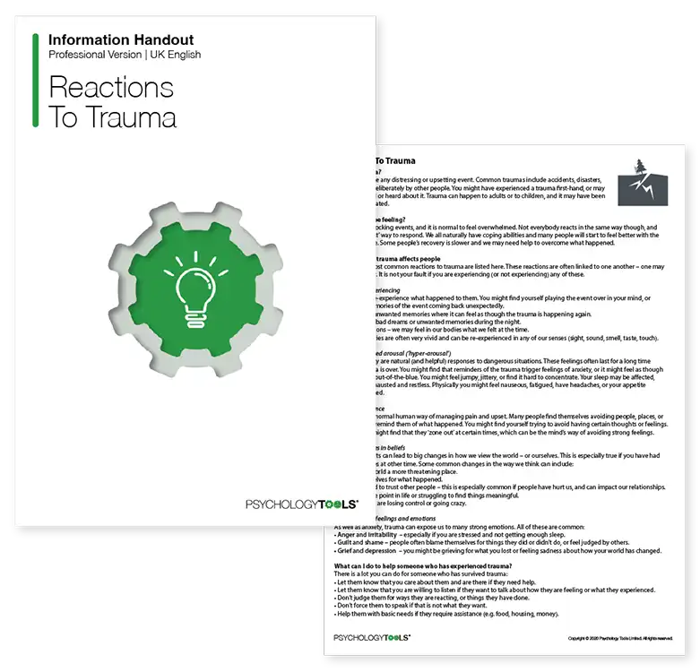 Psychology Tools resource: Reactions To Trauma