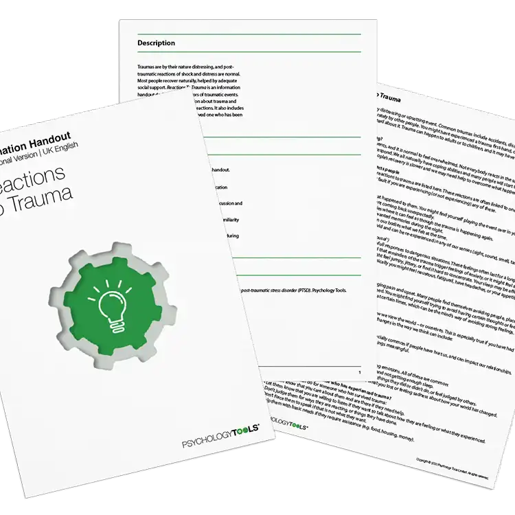 Psychology Tools resource: Reactions To Trauma