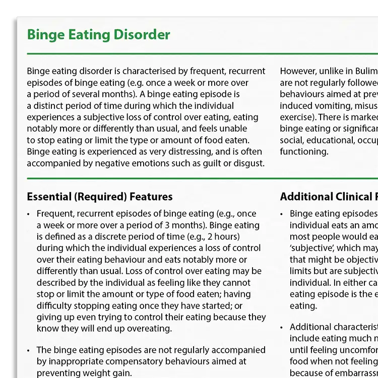 Psychology Tools resource: Recognizing Binge Eating Disorder