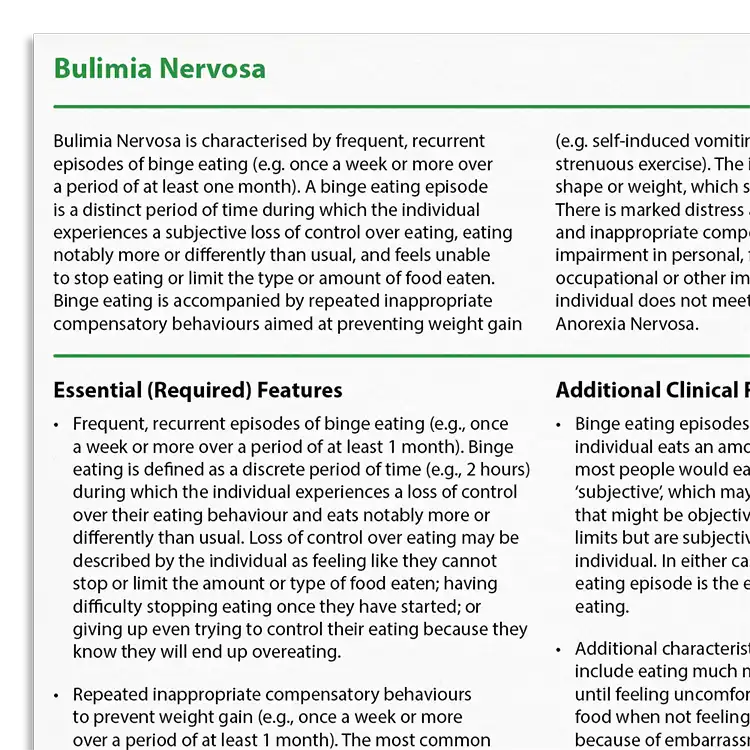 Psychology Tools resource: Recognizing Bulimia Nervosa