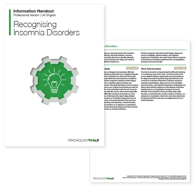 Psychology Tools resource: Recognizing Insomnia Disorders