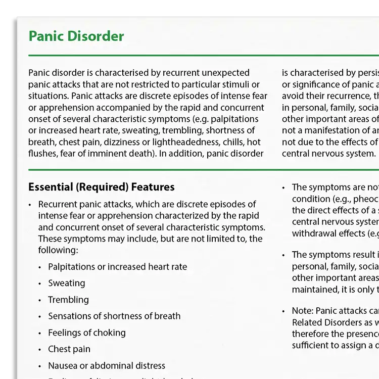 Psychology Tools resource: Recognizing Panic Disorder
