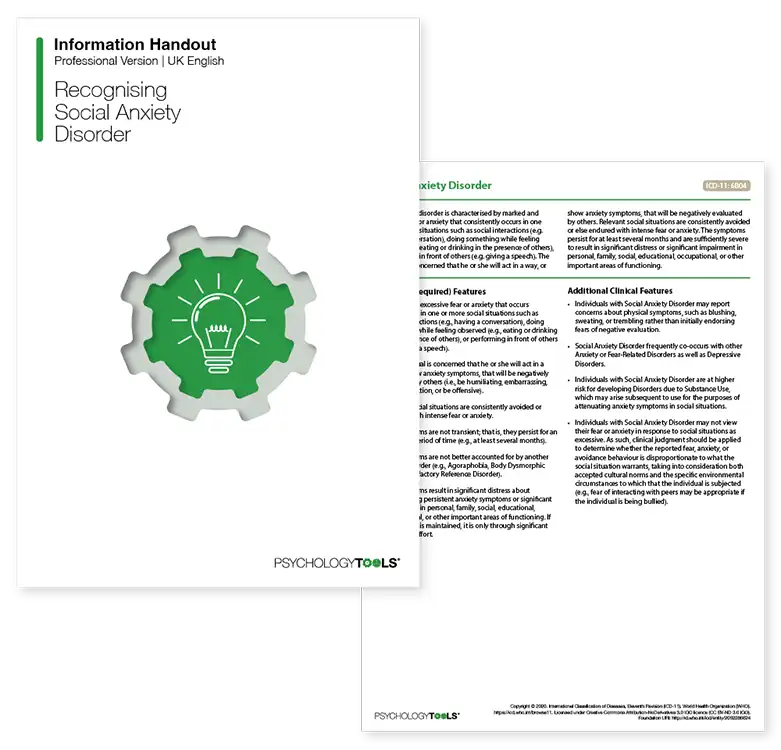 Psychology Tools resource: Recognizing Social Anxiety Disorder