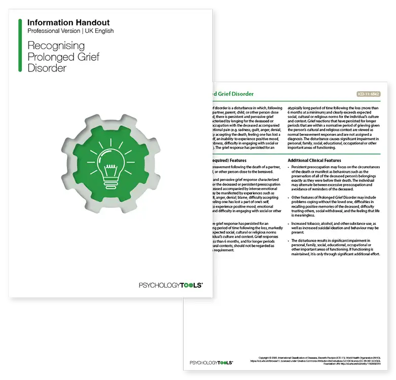 Psychology Tools resource: Recognizing Prolonged Grief Disorder